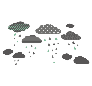 Tapis vinyle pour enfants nuages gris pluvieux - TenStickers