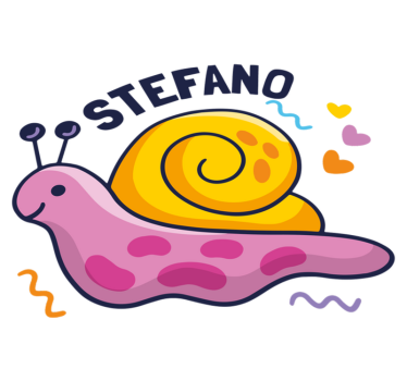 Tapis vinyle pour enfants escargot coloré avec nom - TenStickers