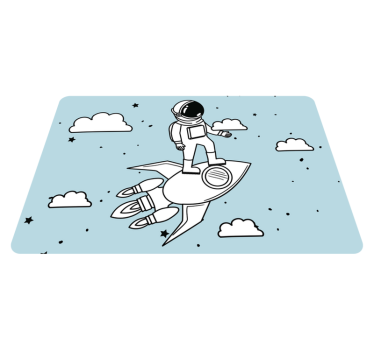 Tapis vinyle pour enfants astronaute et étoiles - TenStickers