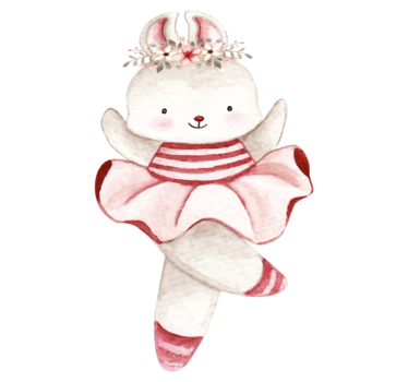 Tapis vinyle pour enfants ballerine lapin en roses - TenStickers