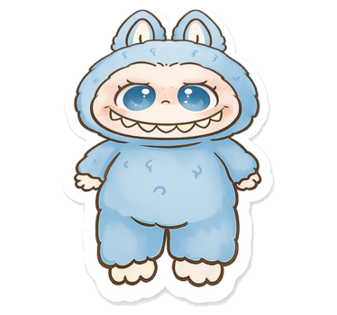 Tapis vinyle pour enfants poupée monstre bleue - TenStickers