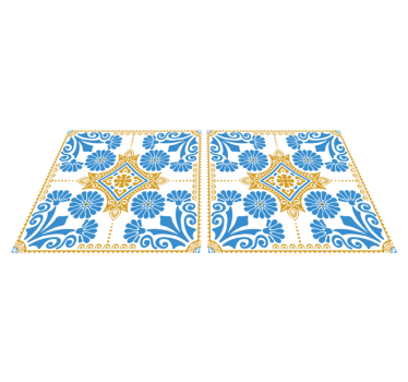 Tapis vinyle cuisine design carreaux ciment marocains - TenStickers