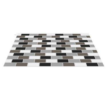 Tapis vinyle cuisine bordure de carreaux gris - TenStickers