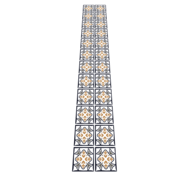 Tapis vinyle cuisine carreaux portugais beige et noir - TenStickers