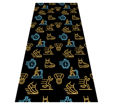 Tapis vinyle chambre icônes vectorielles néon sur noir - TenStickers