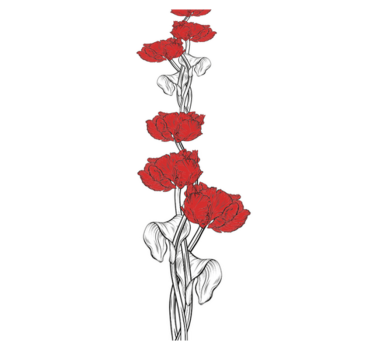 Tapis vinyle chambre motif tulipes rouges verticales - TenStickers