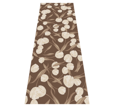 Tapis vinyle chambre motif tulipes beiges élégantes - TenStickers