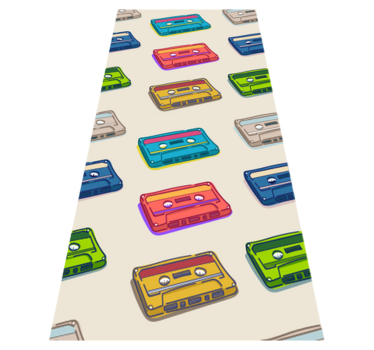 Tapis vinyle chambre motif cassette rétro multicolore - TenStickers