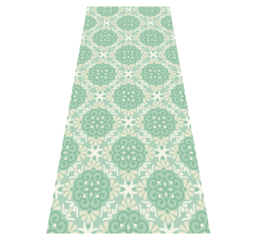 Tapis vinyle chambre motif floral vert nordique - TenStickers