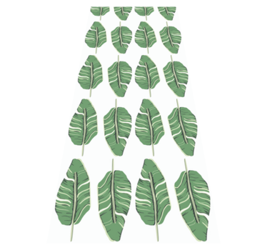 Tapis vinyle chambre motif feuilles vertes nordiques - TenStickers