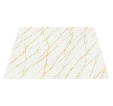 Tapis vinyle chambre pierre blanche avec fissures dorées - TenStickers