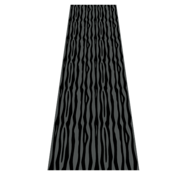Tapis vinyle chambre rayures ondulées grises et noires - TenStickers