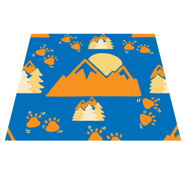 Tapis vinyle chambre empreintes dans la montagne bleu foncé - TenStickers