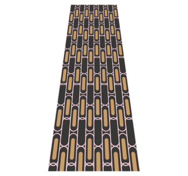 Tapis vinyle chambre motif géométrique rose et marron - TenStickers