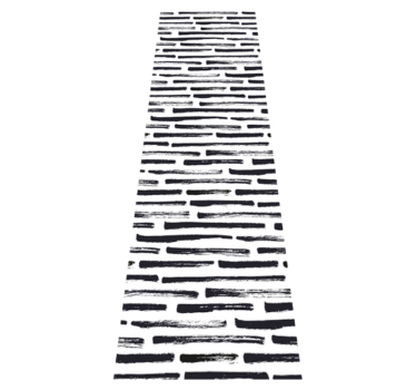 Tapis vinyle chambre lignes noires vintage sur blanc - TenStickers