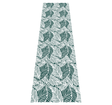 Tapis vinyle chambre feuilles d'arbre vertes et blanches - TenStickers