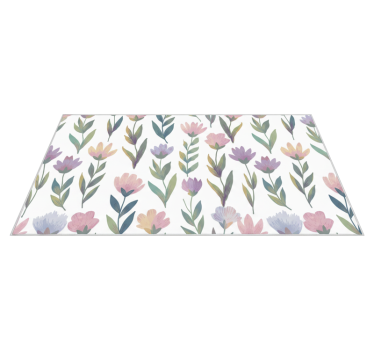 Tapis vinyle chambre autocollant mural fleurs nordiques - TenStickers