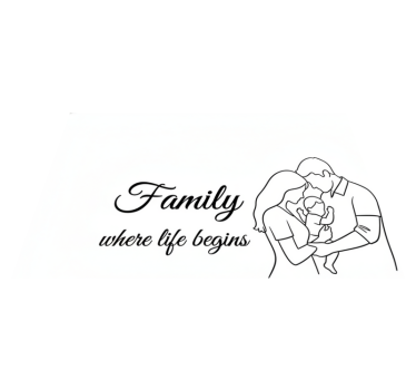 Tapis vinyle chambre famille où la vie commence - TenStickers