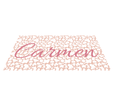 Tapis vinyle avec nom animal print rose - TenStickers