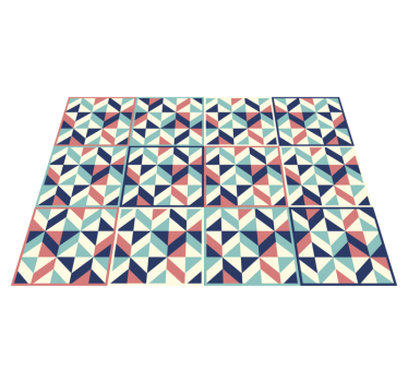 Tapis vinyle salon multicolore losange géométrique - TenStickers