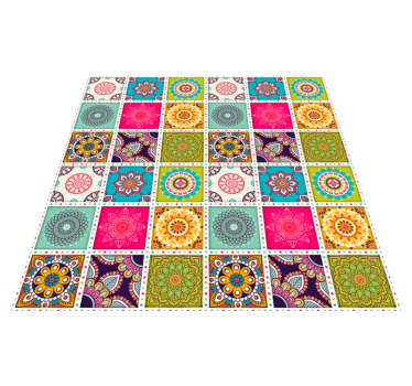 Tapis de vinyle de chambre de carreaux marocains colorés - TenStickers
