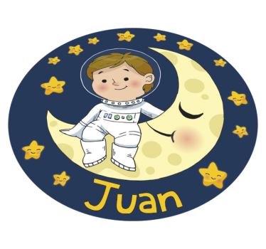 Tapis vinyle personnalisé cercle de sommeil des astronautes - TenStickers