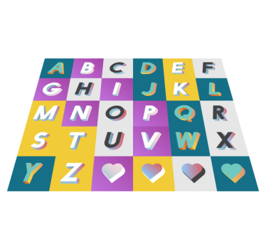 Tapis vinyle chambre colorful Alphabet Playarea - TenStickers