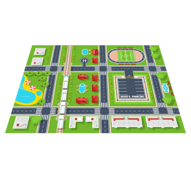 Tapis vinyle route paysage urbain ludique - TenStickers