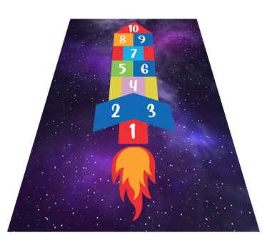 Tapis vinyle jeux marelle galactique - TenStickers