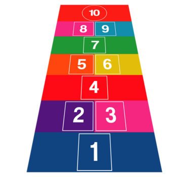 Tapis vinyle jeux marelle colorée - TenStickers