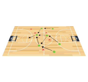 Tapis vinyle jeux stratégie du terrain de basket - TenStickers