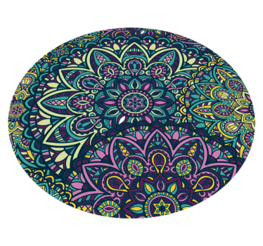 Tapis vinyle composition mandala ronde - TenStickers