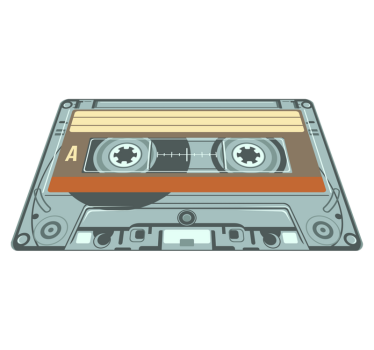 Tapis vinyle vintage détail graphique de la cassette - TenStickers