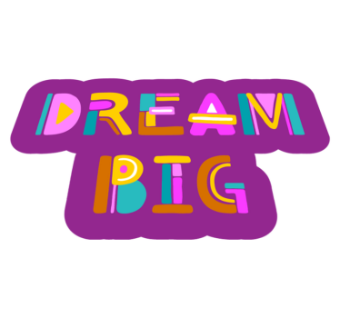 Tapis vinyle pour enfants rêver en grand typographie - TenStickers