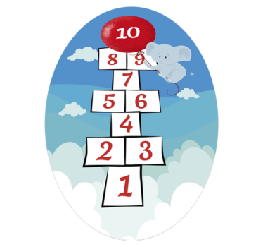 Tapis vinyle pour enfants éléphant ballon marelle - TenStickers
