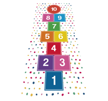 Tapis en vinyle de jeu de marelle de tons pastel - TenStickers