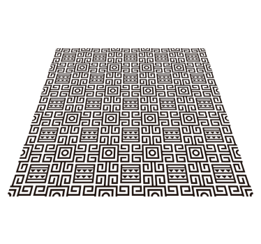 Tapis ethniques en vinyle noir et blanc - TenStickers