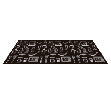 Tapis vinyle cuisine dessins d'ustensiles - TenStickers
