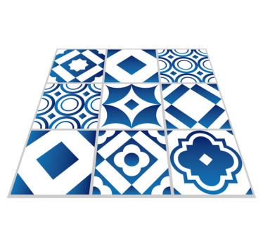 Tapis vinyle cuisine élégant bleu - TenStickers