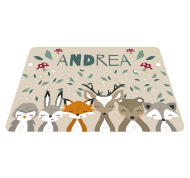 Tapis personnalisé en vinyle personnalisé petits animaux - TenStickers