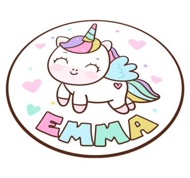 Tapis en vinyle personnalisé fille licorne - TenStickers