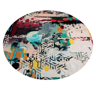 Tapis vinyle salon motif abstrait d'éclaboussure - TenStickers