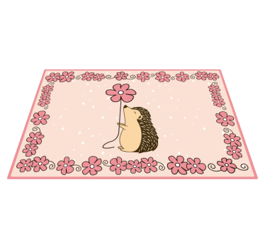 Tapis vinyle chambre bébé hérisson floral - TenStickers