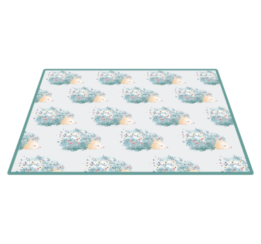 Tapis vinyle chambre bébé motifs floraux hérisson - TenStickers