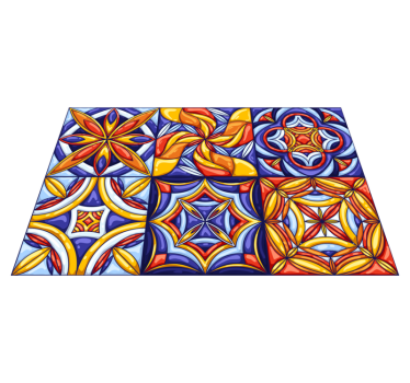 Tapis vinyle carreaux de ciment modèle de tuile artistique - TenStickers