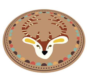 Tapis vinyle autres tapis motif de cerf circulaire - TenStickers