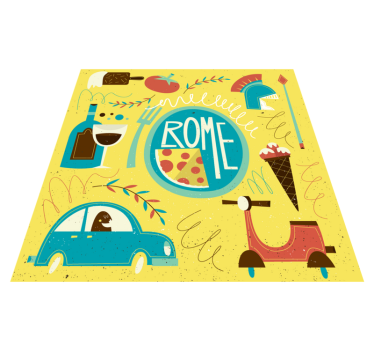 Tapis vinyle alphabet illustration du thème de rome - TenStickers