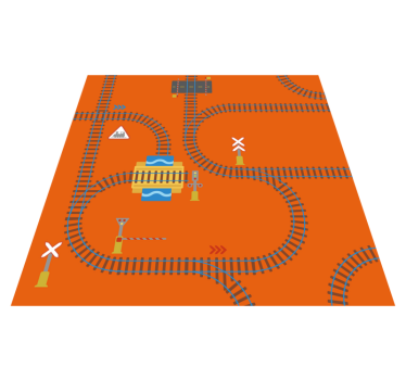 Tapis vinyle jeux disposition des pistes ludique - TenStickers