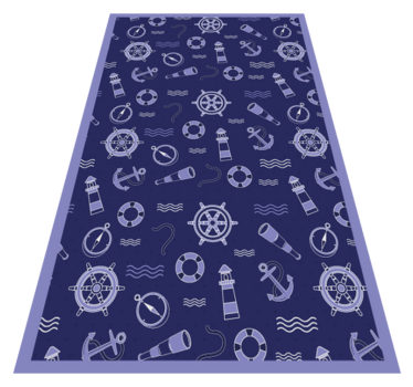 Tapis vinyle salon motif nautique - TenStickers