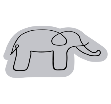 Tapis vinyle pour enfants contour de l'éléphant - TenStickers